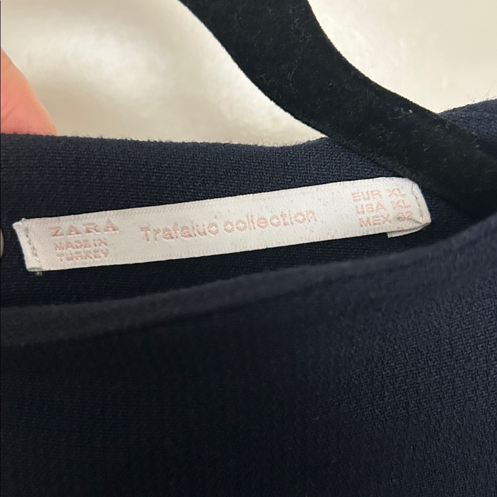 Zara Navy Long Sleeve Top - Picture 2 of 4